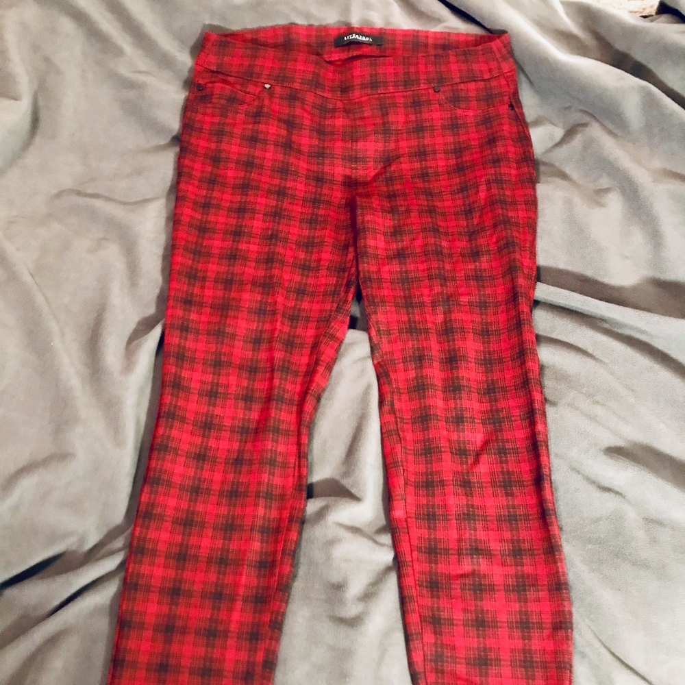 Liverpool Plaid Super Skinny Knit Pants